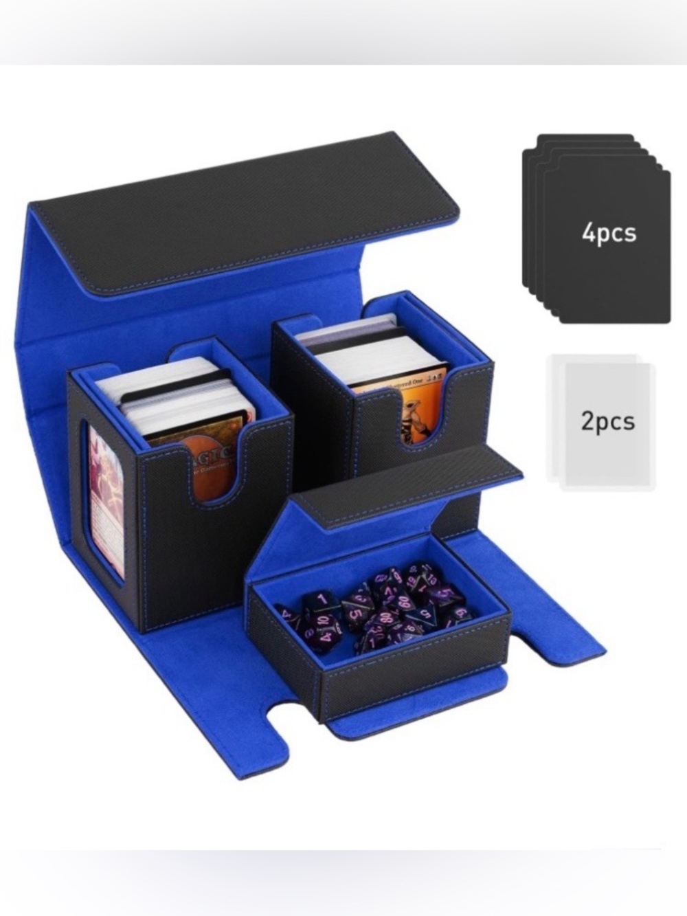MTG Deck Box, Commander Deck Case, Magnetic Leather Card Storage Box